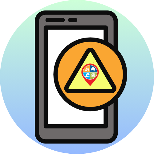 A mobile phone with a large yellow triangle and orange circle popping off the screen.